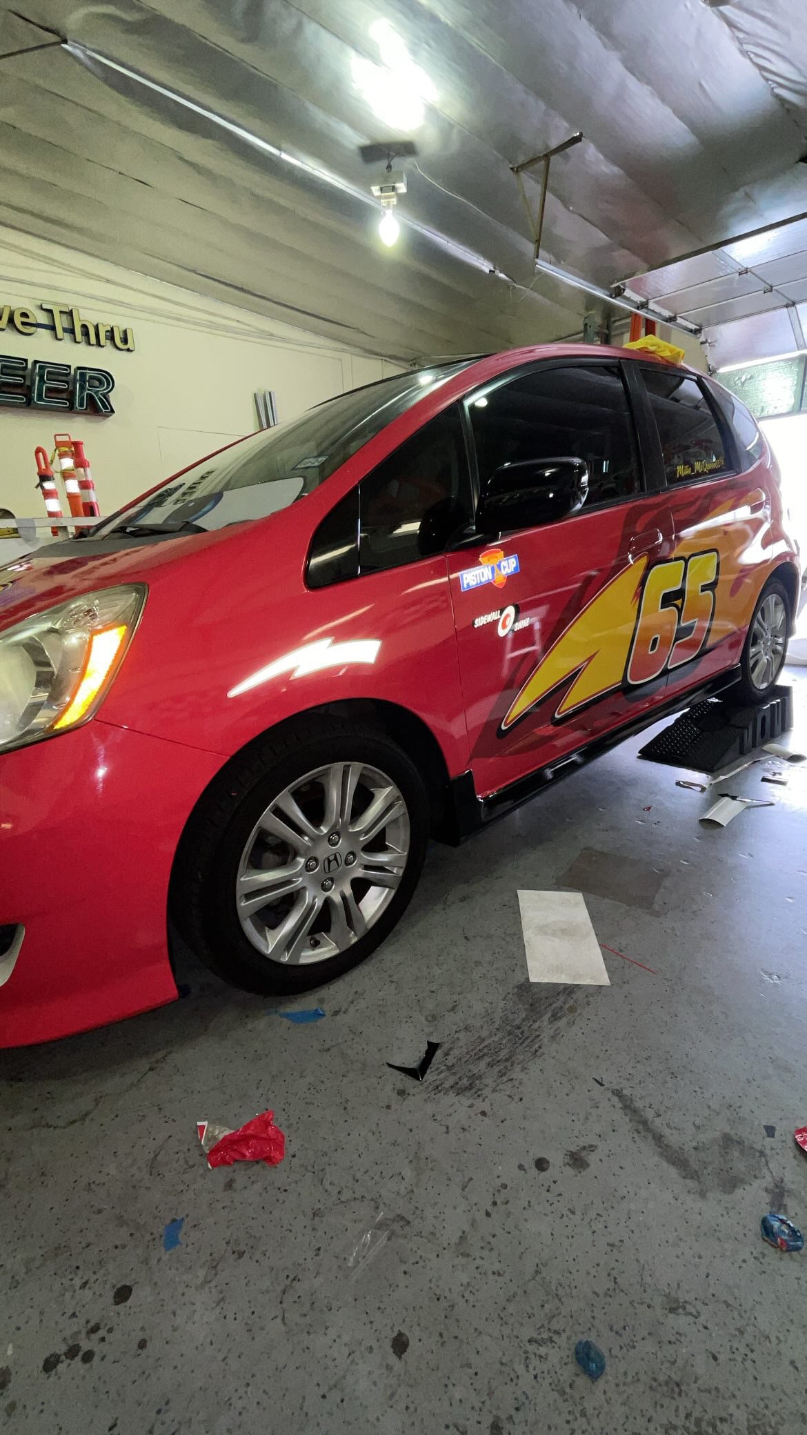 Reflective fender lighting bolts