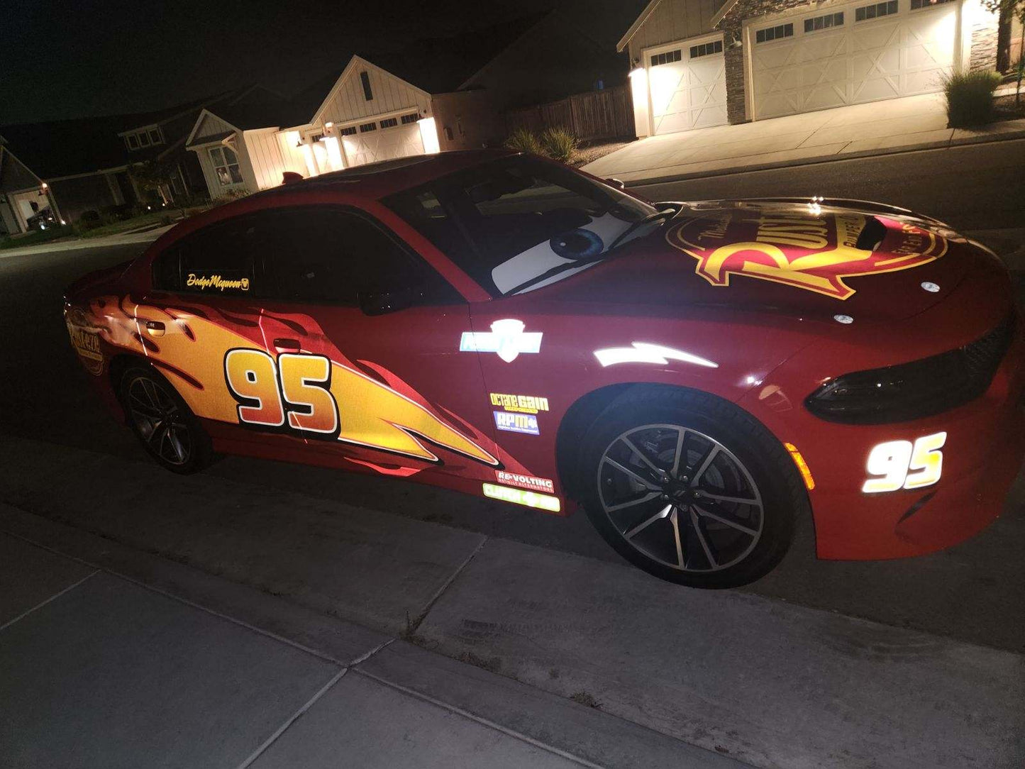 Reflective fender lighting bolts